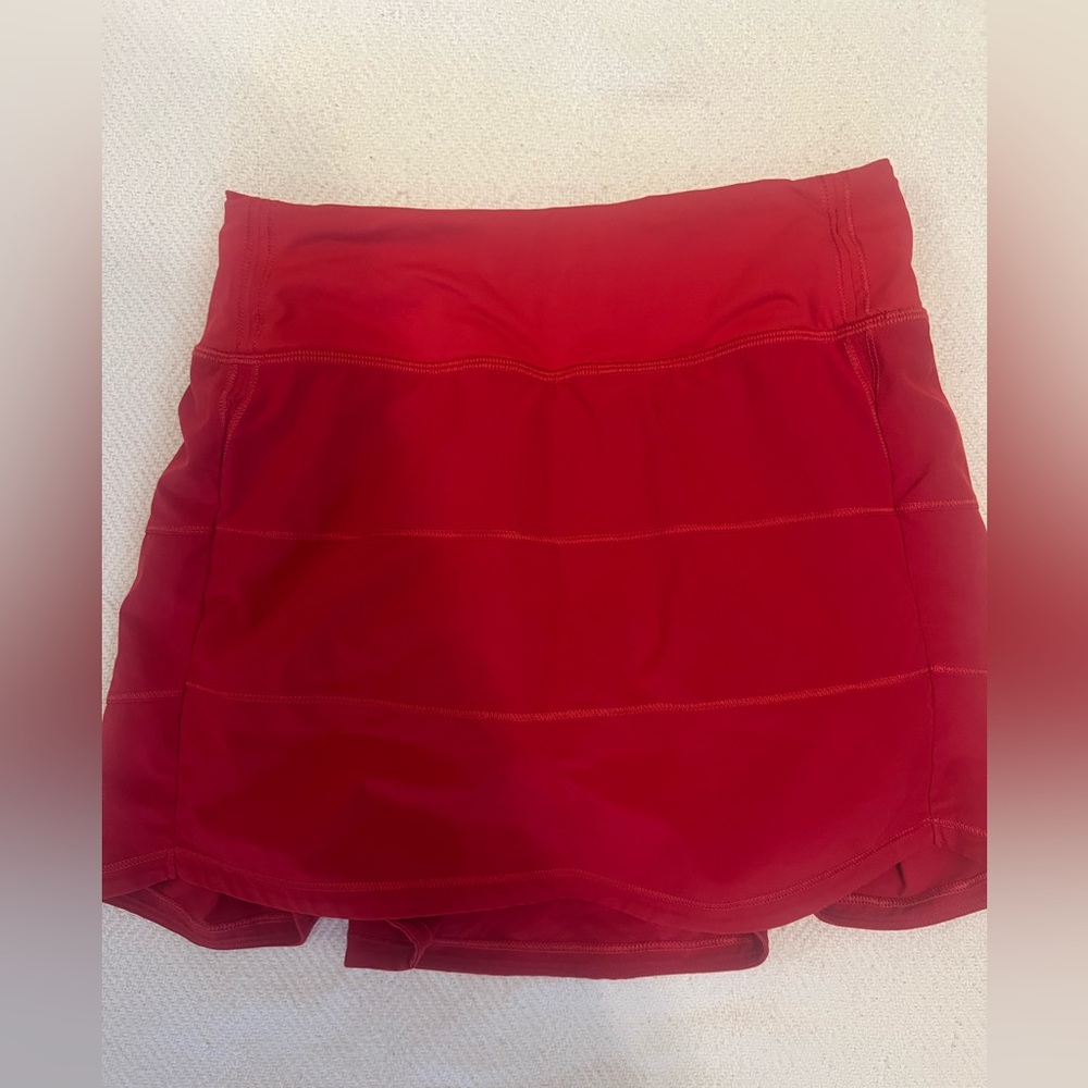 dark red lululemon pace rival skirt *long